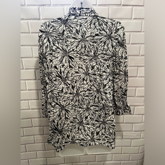 SAG HARBOR women open front floral light cardigan/size M - Picture 6 of 8